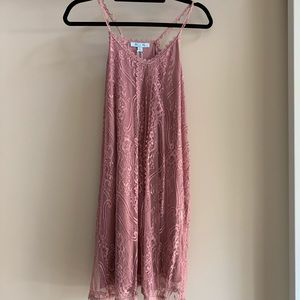 She & Sky Pink Lace Dress size L
